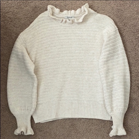 Ruffle neck sweater madewell Clearance
